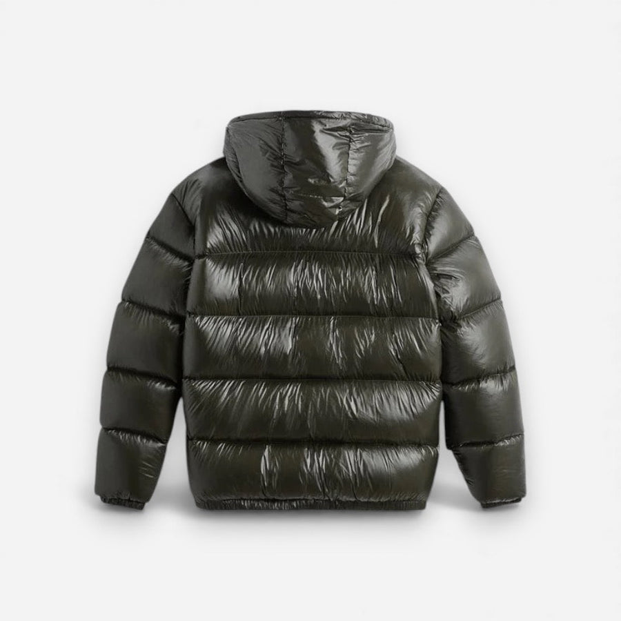 Unisex Pufferjacke mit Kapuze in mittellanger Passform, Produktbild 2