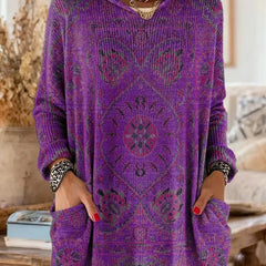 Kapuzenpullover Tunika Ethnoprint