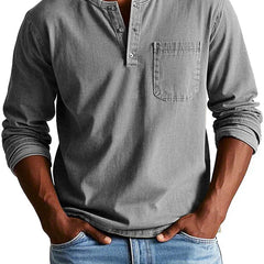 Lässiges Henleyshirt Herren in Grau