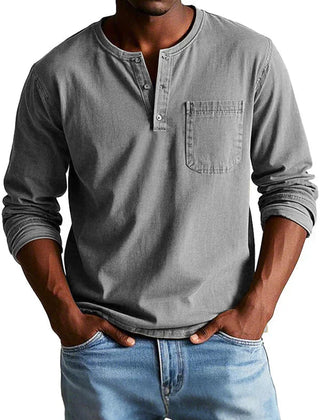 Lässiges Henleyshirt Herren in Grau