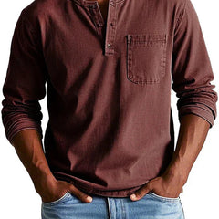 Lässiges Henleyshirt Herren in Rot