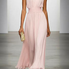 Tailliertes Maxikleid Damen in Rosa