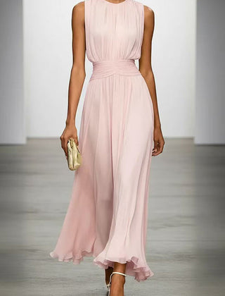 Tailliertes Maxikleid Damen in Rosa