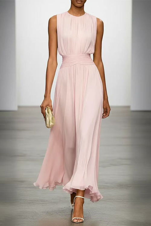 Tailliertes Maxikleid Damen in Rosa