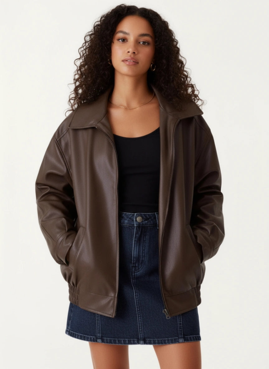 Oversized Bomberjacke für Damen mit Blazerkragen, Produktbild 6