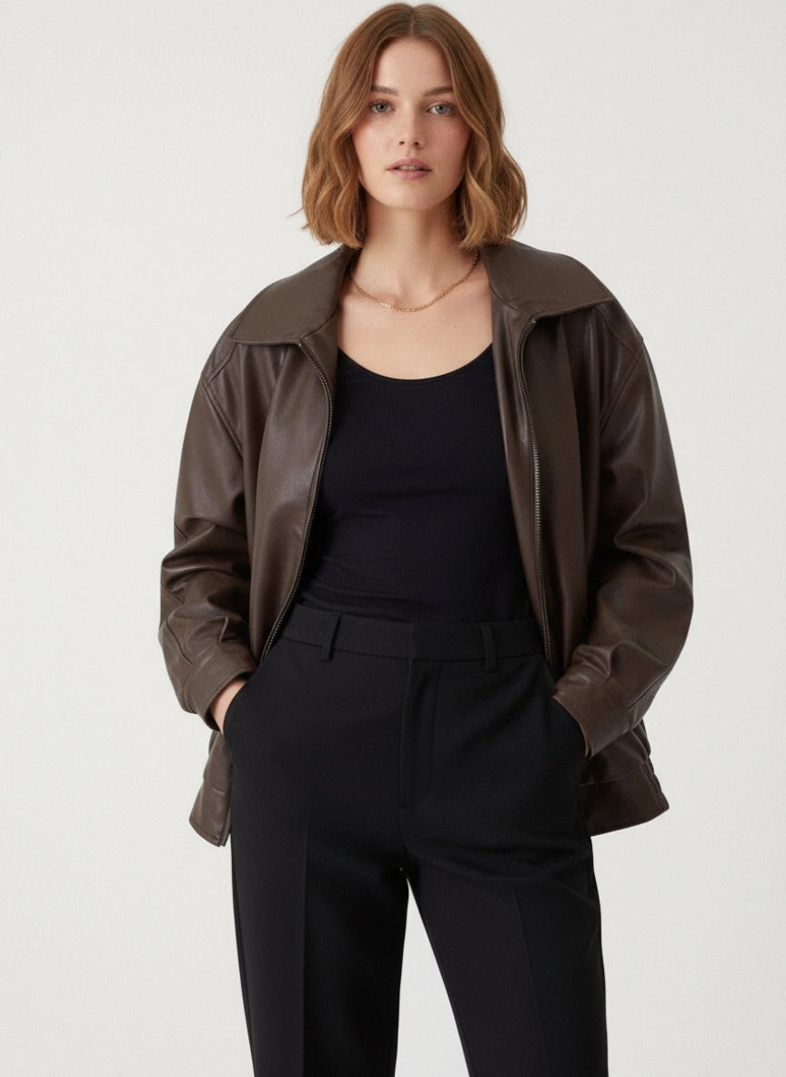 Oversized Bomberjacke für Damen mit Blazerkragen, Produktbild 2