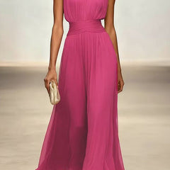 Tailliertes Maxikleid Damen in Pink