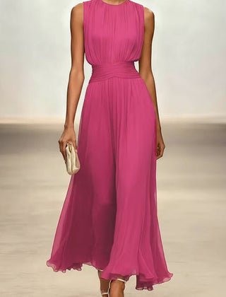 Tailliertes Maxikleid Damen in Pink