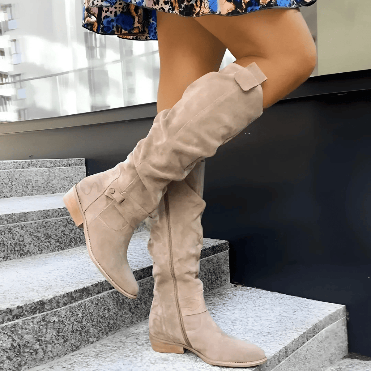 Overknee Stiefel mit weitem Schaft