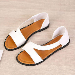 Flache Sandalen mit offener Spitze und geschlossener Ferse