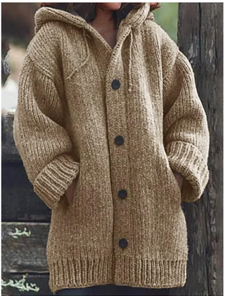 Oversize Strickjacke Kapuze