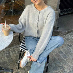Strickcardigan mit Knopfleiste