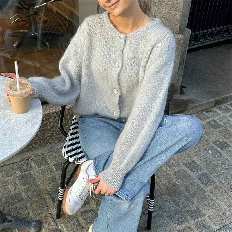 Strickcardigan mit Knopfleiste
