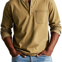 Lässiges Henleyshirt Herren in Khaki