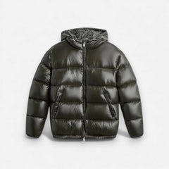Unisex Pufferjacke mit Kapuze in mittellanger Passform, Produktbild 1
