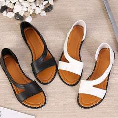 Flache Sandalen mit offener Spitze und geschlossener Ferse
