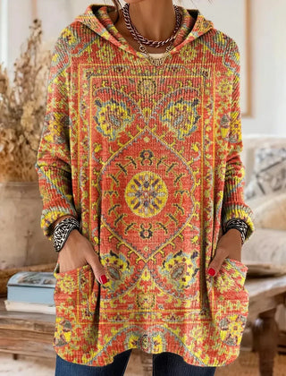Kapuzenpullover Tunika Ethnoprint