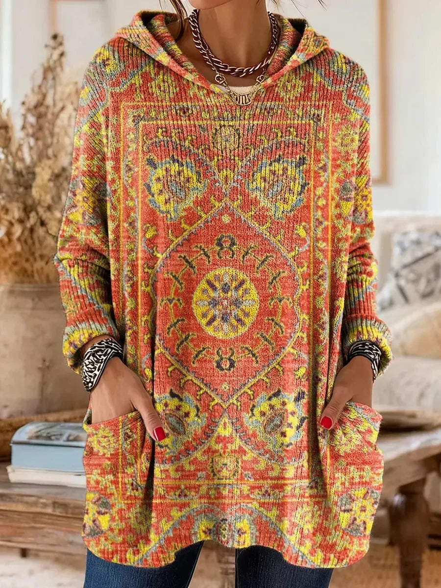 Kapuzenpullover Tunika Ethnoprint
