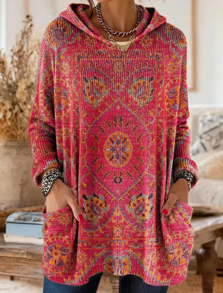 Kapuzenpullover Tunika Ethnoprint