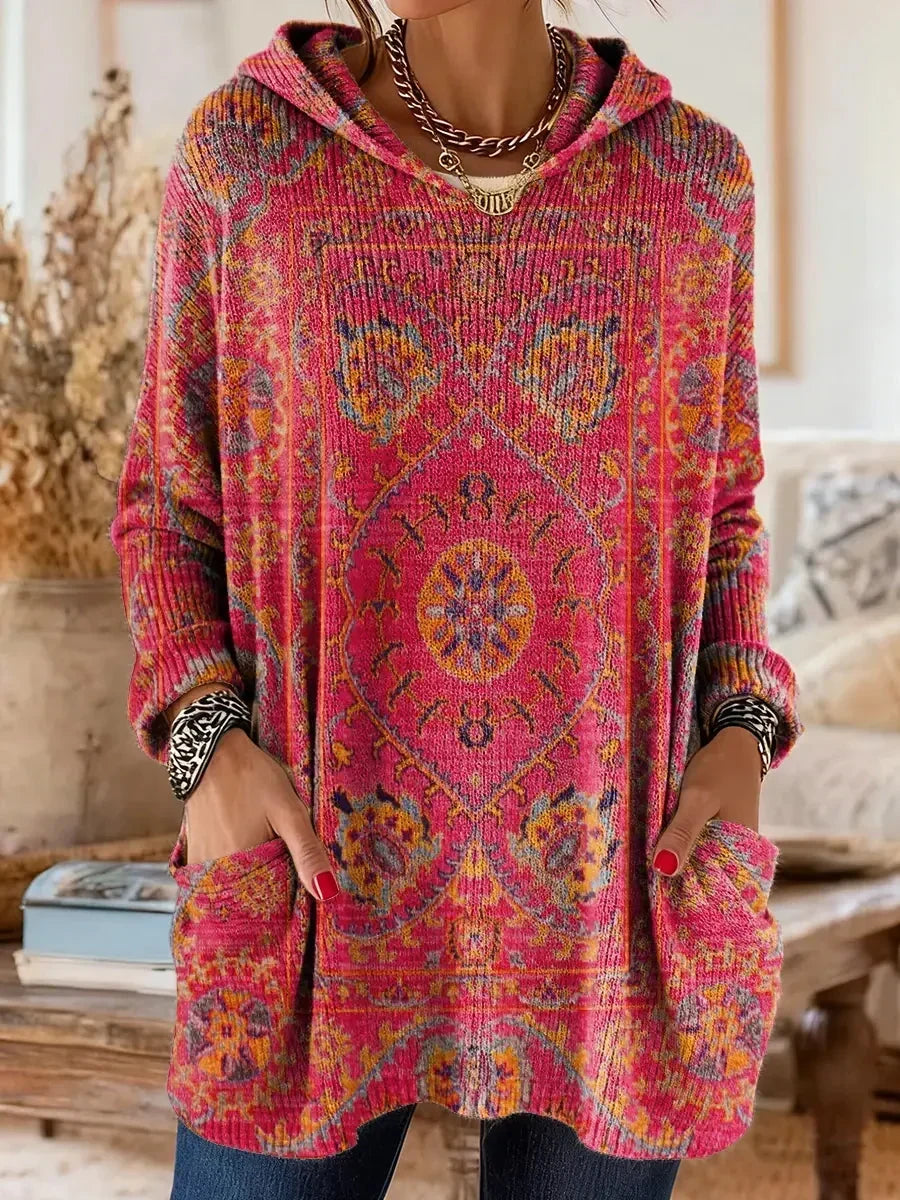 Kapuzenpullover Tunika Ethnoprint