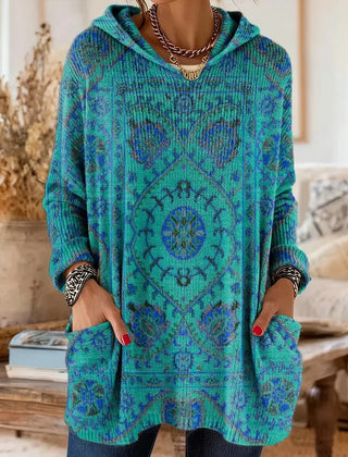 Kapuzenpullover Tunika Ethnoprint