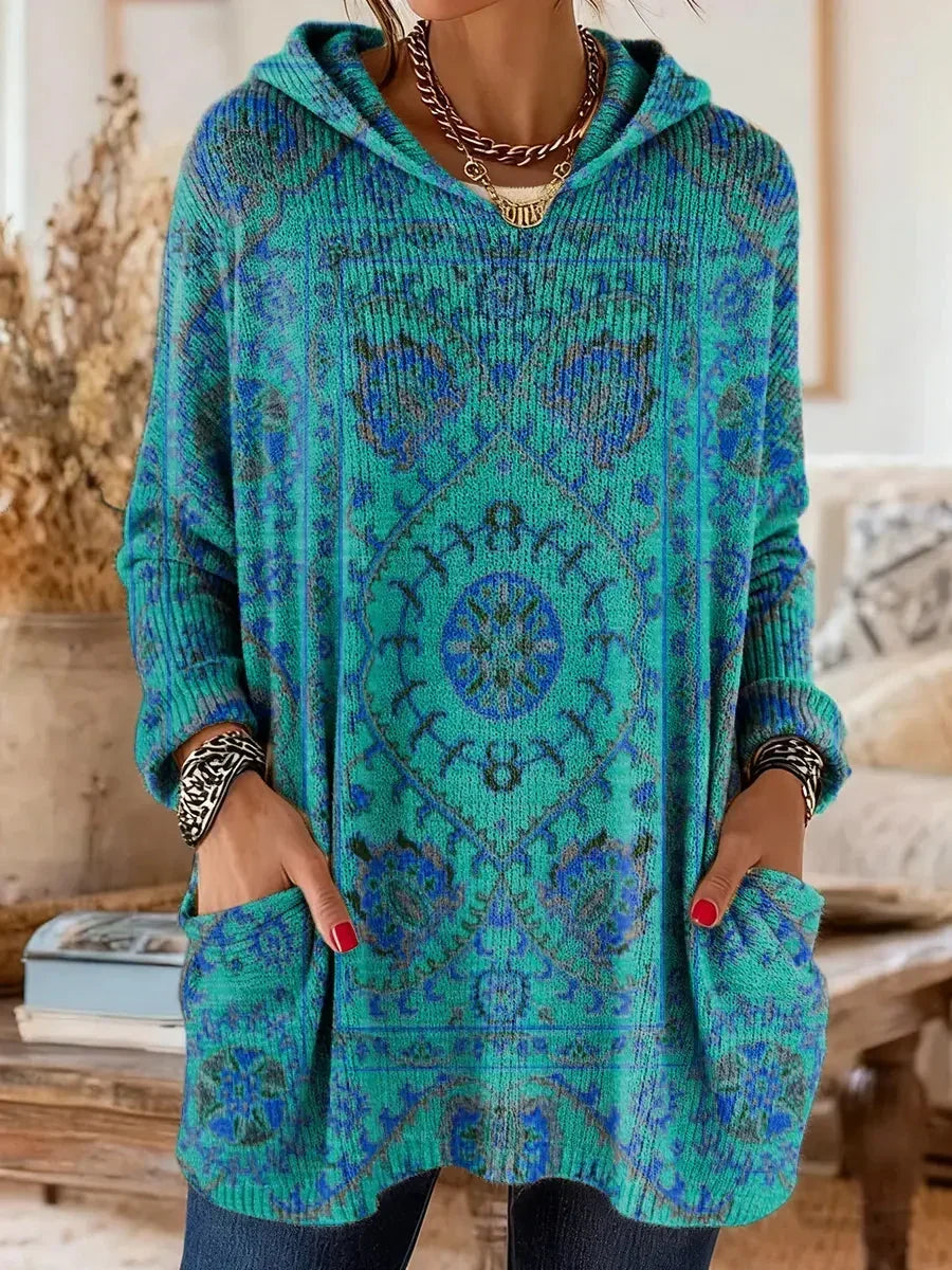 Kapuzenpullover Tunika Ethnoprint