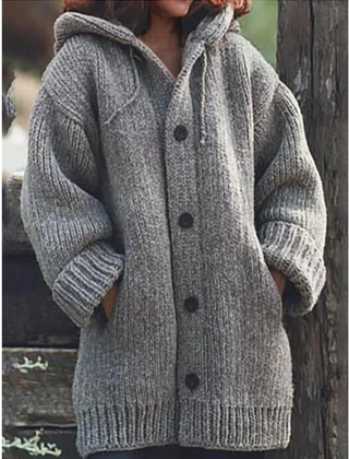 Oversize Strickjacke Kapuze