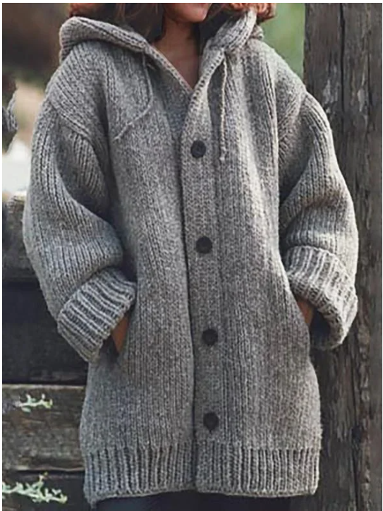 Oversize Strickjacke Kapuze