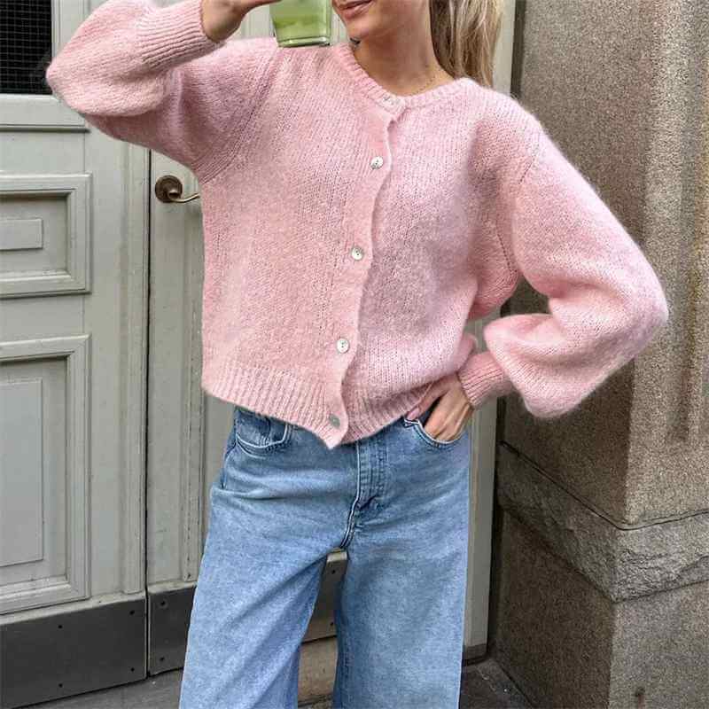 Strickcardigan mit Knopfleiste