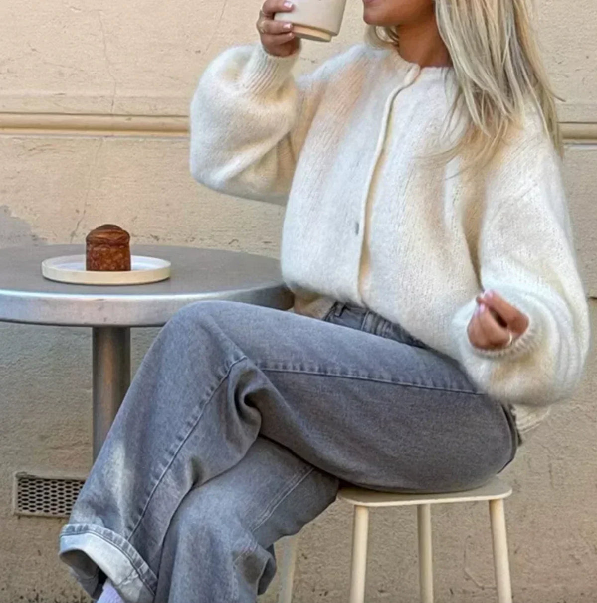 Strickcardigan mit Knopfleiste