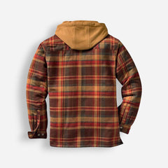 Gefütterte Holzfällerjacke für Herren mit Kapuze im Karomuster, Produktbild 7