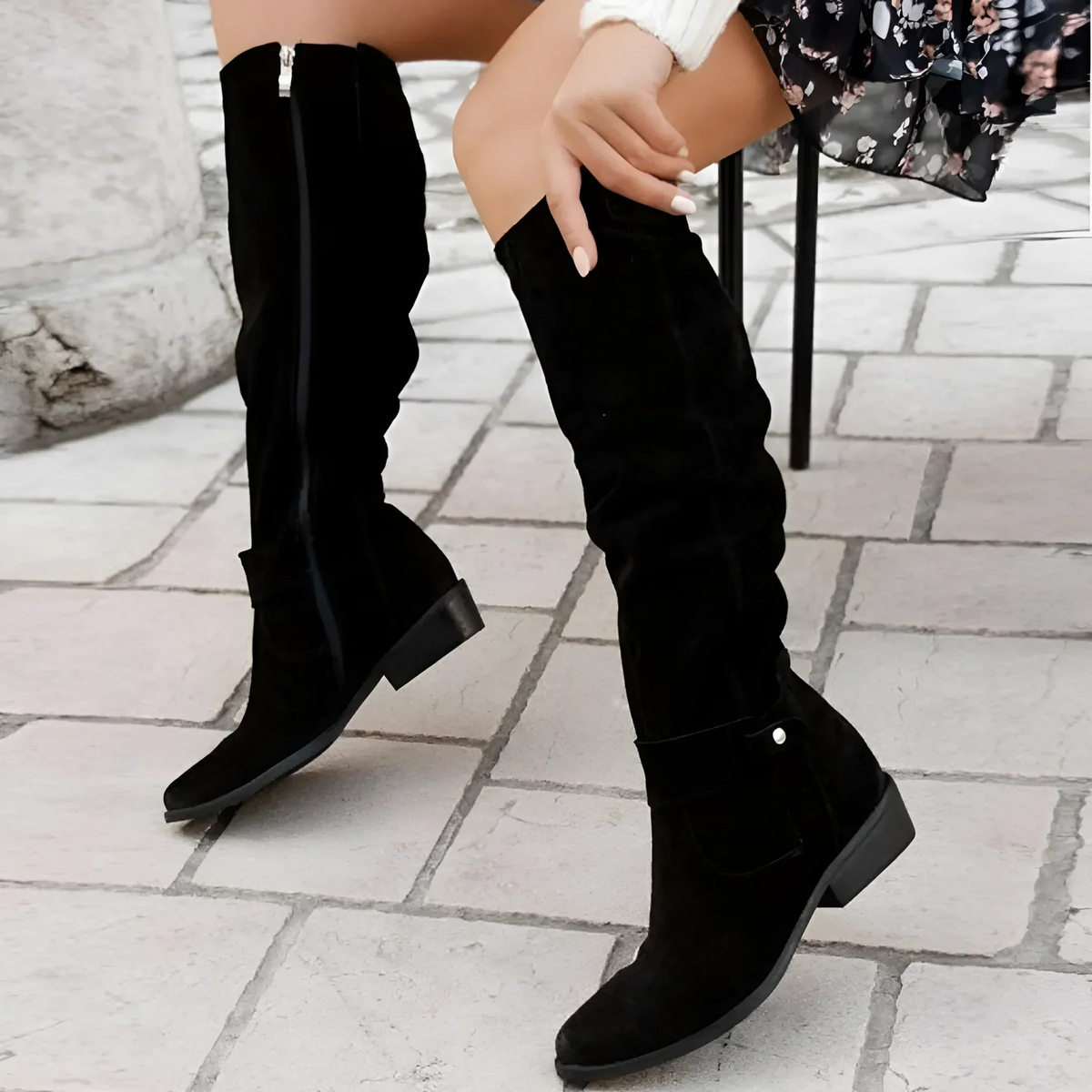 Overknee Stiefel mit weitem Schaft