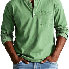 Lässiges Henleyshirt Herren in Grün
