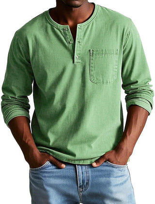 Lässiges Henleyshirt Herren in Grün