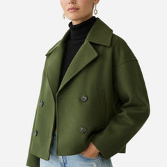 Kurze Damenjacke mit Reverskragen und doppelreihigem Verschluss, Produktbild 10