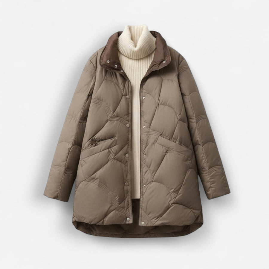 Mittellange Steppjacke für Damen mit Stehkragen, Produktbild 1