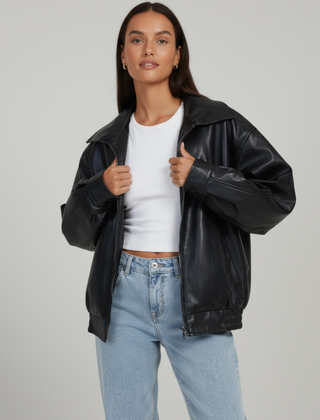 Oversized Bomberjacke für Damen mit Blazerkragen, Produktbild 3