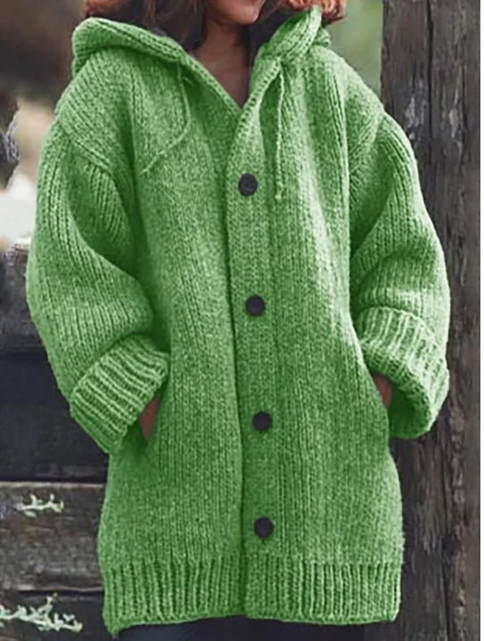 Oversize Strickjacke Kapuze
