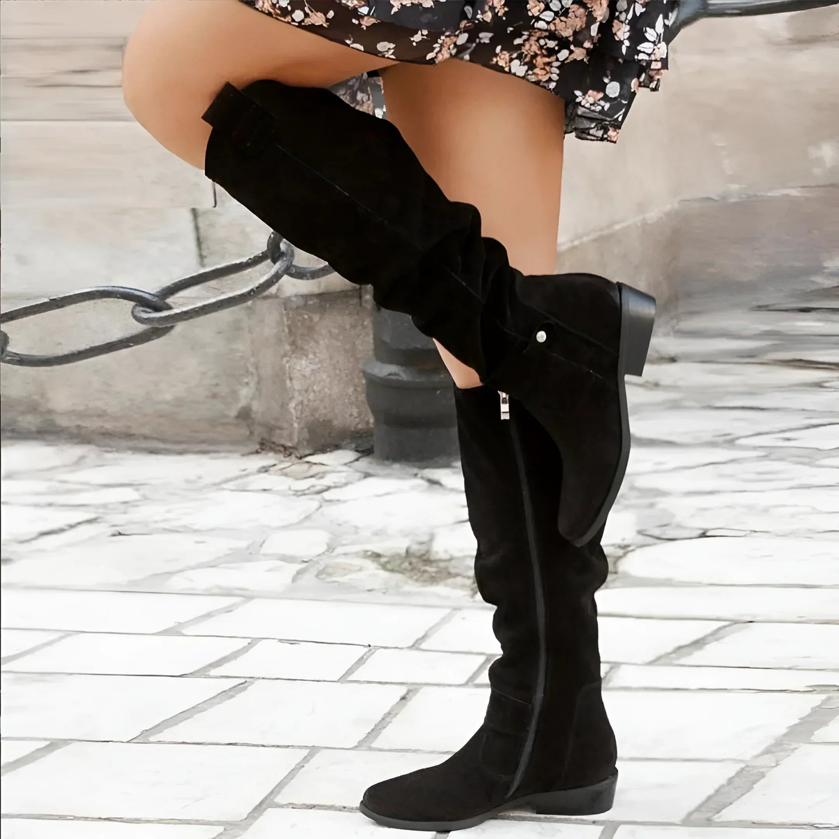 Overknee Stiefel mit weitem Schaft