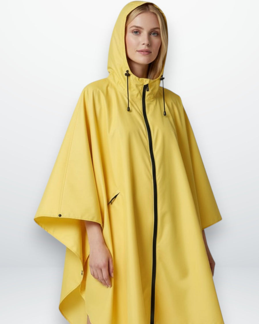 Wasserdichter Regenponcho für Damen mit Kapuze, Produktbild 1