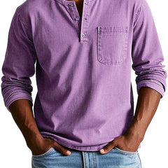 Lässiges Henleyshirt Herren in Lila