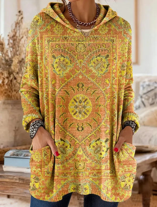 Kapuzenpullover Tunika Ethnoprint