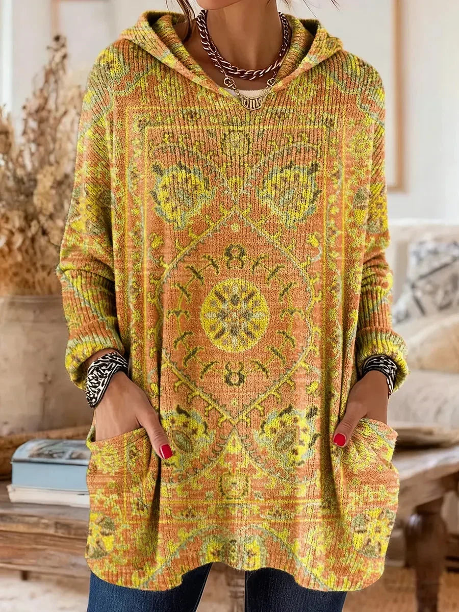 Kapuzenpullover Tunika Ethnoprint