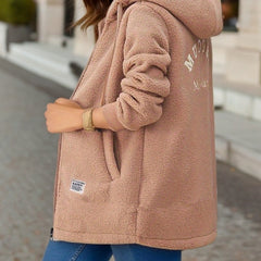 Fleecejacke mit Kapuze aus Kuschelfleece