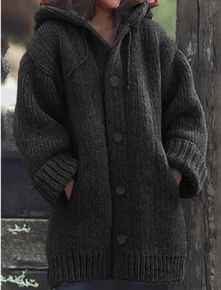 Oversize Strickjacke Kapuze