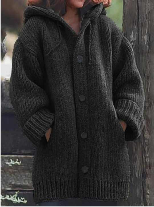 Oversize Strickjacke Kapuze