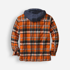 Gefütterte Holzfällerjacke für Herren mit Kapuze im Karomuster, Produktbild 8