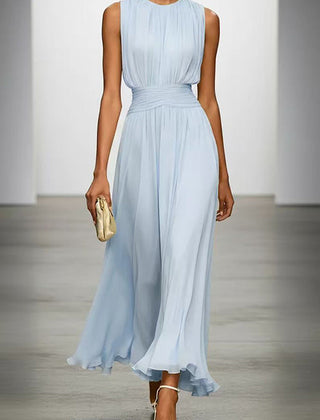 Tailliertes Maxikleid Damen in Blau