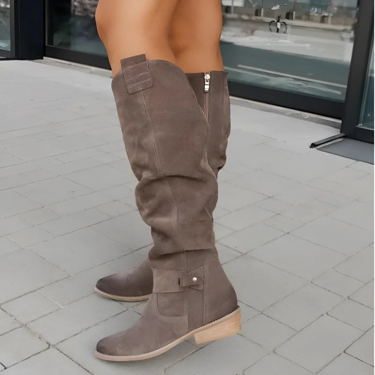 Overknee Stiefel mit weitem Schaft