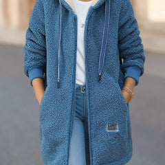 Fleecejacke mit Kapuze aus Kuschelfleece